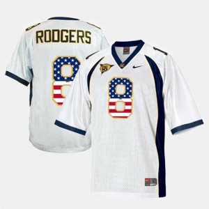 Men's White #8 US Flag Fashion Aaron Rodgers Cal Bears Jersey