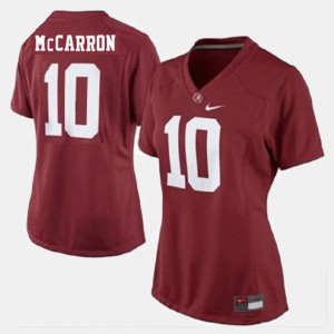 Ladies #10 A.J. McCarron Alabama Jersey College Football Red