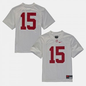 For Kids College Football Alabama Jersey #16 White