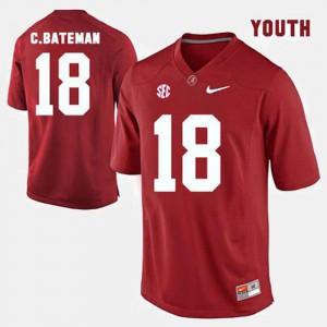 #18 Cooper Bateman Alabama Jersey Youth(Kids) Red College Football