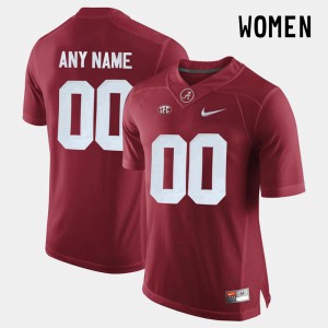 Crimson Women's #00 Alabama Customized Jerseys College Limited Football