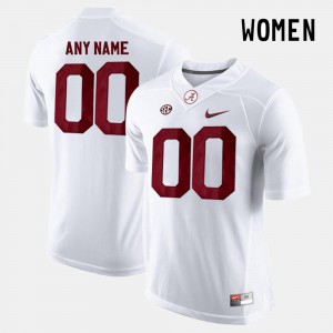 Women White College Limited Football Alabama Customized Jerseys #00