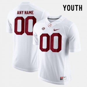 College Limited Football #00 For Kids Alabama Customized Jerseys White