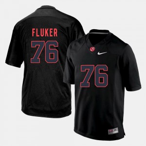 For Men's Silhouette College Black #76 D.J. Fluker Alabama Jersey