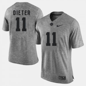 Gehrig Dieter Alabama Jersey For Men Gridiron Gray Limited Gray Gridiron Limited #11