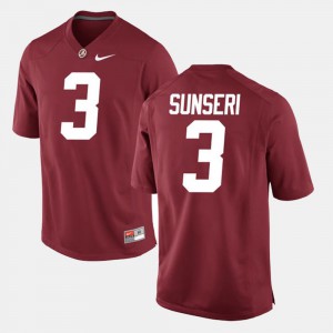 Vinnie Sunseri Alabama Jersey Crimson For Men #3 Alumni Football Game