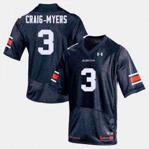 For Men College Football Navy Nate Craig-Myers Auburn Jersey #3