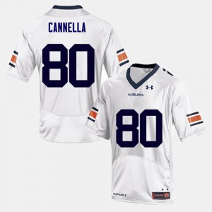 Men College Football Sal Cannella Auburn Jersey #80 White