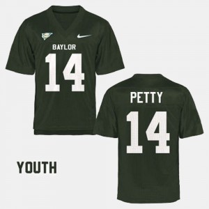 #14 Youth(Kids) Bryce Petty Baylor Jersey Green College Football