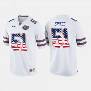 US Flag Fashion Brandon Spikes Gators Jersey #51 Men's White