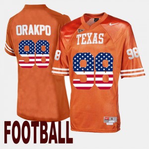 Brian Orakpo Texas Jersey Orange #98 For Men US Flag Fashion