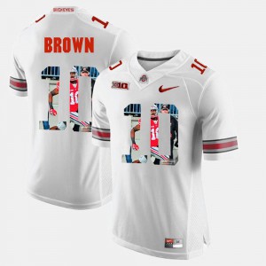 CaCorey Brown OSU Jersey White For Men #10 Pictorial Fashion