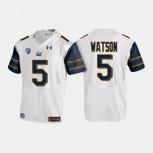 White For Men's Tre Watson Cal Bears Jersey #5 College Football