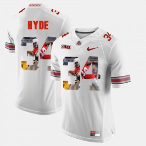 For Men's White CameCarlos Hyde OSU Jersey Pictorial Fashion #34