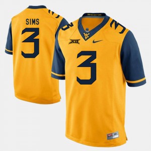 Charles Sims WVU Jersey Alumni Football Game For Men #3 Gold