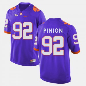 For Men's Bradley Pinion Clemson Jersey College Football Purple #92