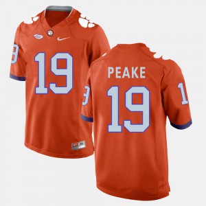 College Football #19 Orange Charone Peake Clemson Jersey Men
