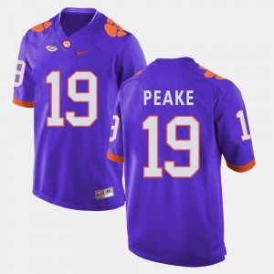 Charone Peake Clemson Jersey #19 College Football Purple Men's