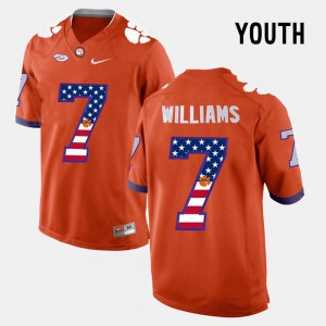 #7 Mike Williams Clemson Jersey US Flag Fashion Orange Kids