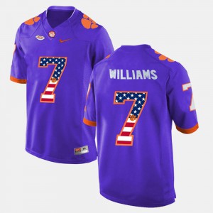 Mike Williams Clemson Jersey #7 Purple Men US Flag Fashion