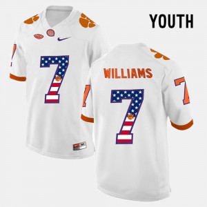 White US Flag Fashion Mike Williams Clemson Jersey #7 For Kids