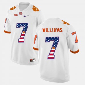 Mike Williams Clemson Jersey White #7 Mens US Flag Fashion