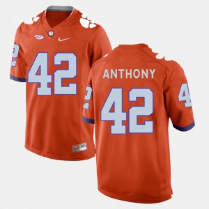Stephone Anthony Clemson Jersey Orange #42 College Football For Men's