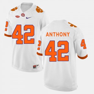 Stephone Anthony Clemson Jersey #42 White College Football Men's