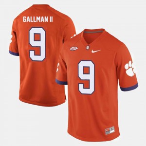 Wayne Gallman II Clemson Jersey Orange #9 College Football For Men's