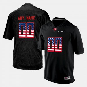 Black For Men's #00 Alabama Custom Jersey US Flag Fashion