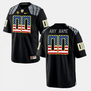 For Men #00 US Flag Fashion Oregon Custom Jersey Black