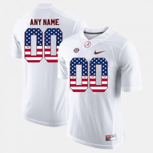 White Alabama Custom Jersey US Flag Fashion For Men #00