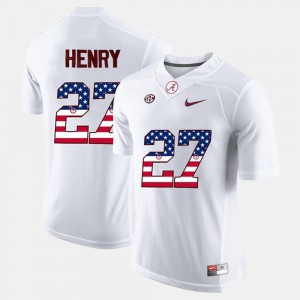 Men White Derrick Henry Alabama Jersey US Flag Fashion #27