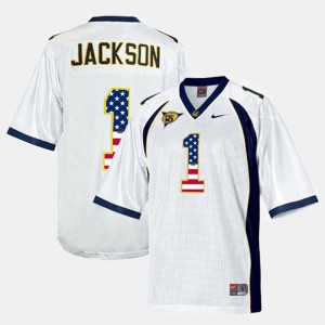 #1 White US Flag Fashion Men's DeSean Jackson Cal Bears Jersey