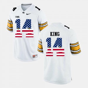 US Flag Fashion White Desmond King Iowa Jersey For Men #14
