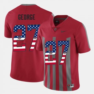 #27 Scarlet Eddie George OSU Jersey Men's US Flag Fashion