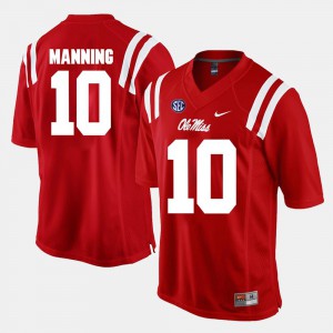 Red Men's #10 Alumni Football Game Eli Manning Ole Miss Jersey