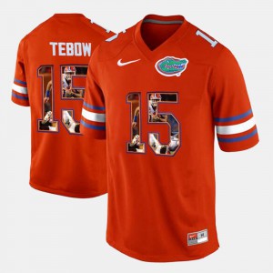 College Football Tim Tebow Gators Jersey Orange #15 Mens