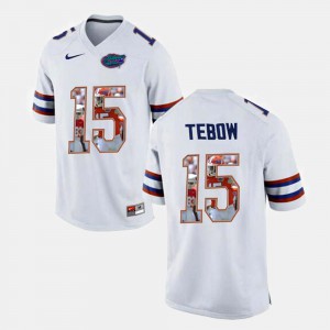 College Football Tim Tebow Gators Jersey White Men's #15