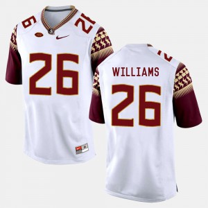 #26 College Football White P.J. Williams FSU Jersey For Men's