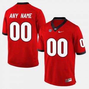 Men's Red UGA Custom Jersey #00 College Limited Football