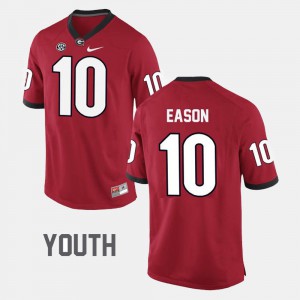 Youth #10 College Football Red Jacob Eason UGA Jersey