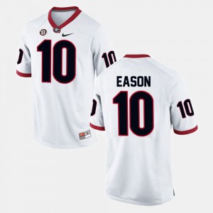 For Men's White College Football #10 Jacob Eason UGA Jersey