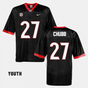 Kids #27 College Football Black Nick Chubb UGA Jersey