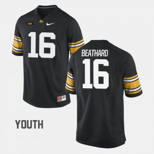C.J. Beathard Iowa Jersey #16 College Football Youth(Kids) Black