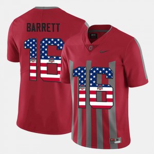US Flag Fashion Men's J.T. Barrett OSU Jersey Scarlet #16