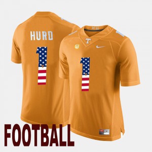 #1 For Men's Orange Jalen Hurd UT Jersey US Flag Fashion