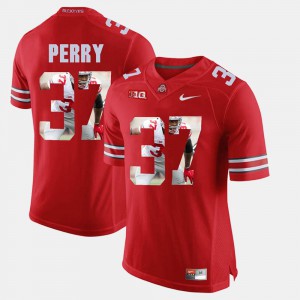 Scarlet #37 Joshua Perry OSU Jersey Pictorial Fashion For Men