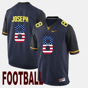 Navy US Flag Fashion #8 Karl Joseph WVU Jersey Men's