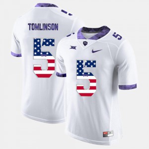 Men LaDainian Tomlinson TCU Jersey US Flag Fashion White #5